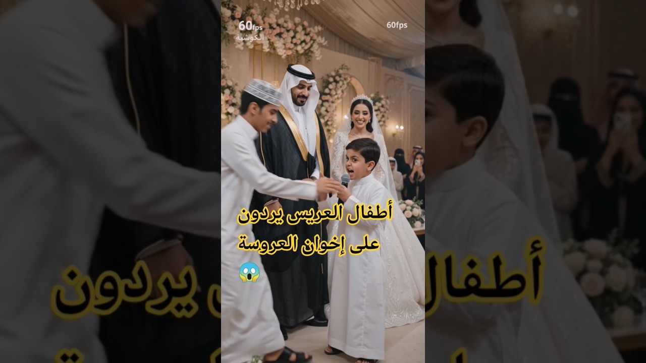 اخوت العريس يردون على إخوان العروسة في الكوشة وقصف جبهات! 😂🔥#عرس #مضحك #فستان_زفاف_سعودي #shorts