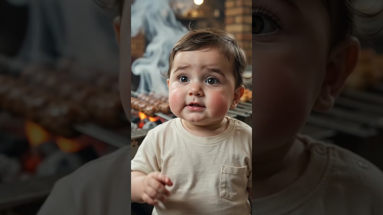 😂 الطفل والكباب الحار! | شوف شنو صار بالمطعم 🌶️🔥 #babyshorts #10millionview #cutebaby #comedyshorts