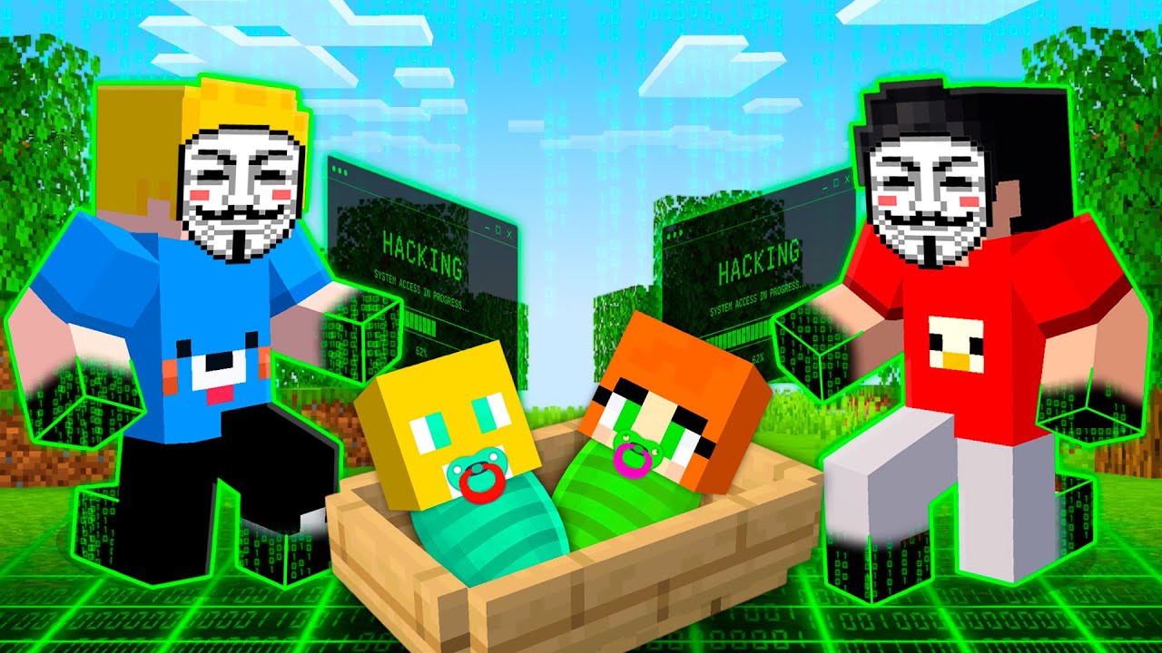 Meus AMIGOS FORAM ADOTADOS pela FAMILIA HACKER no minecraft