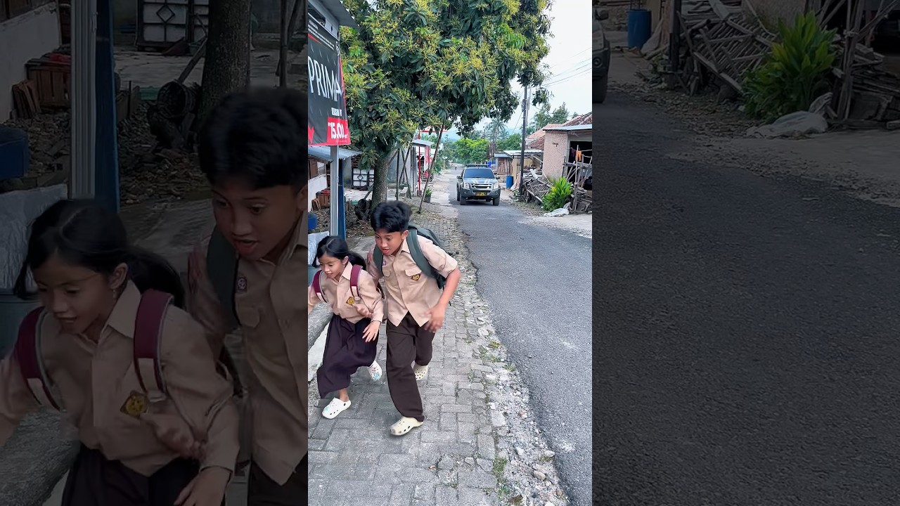 Kakak Adik Pada Lari Lihat Mobil Polisi 😱😂😂