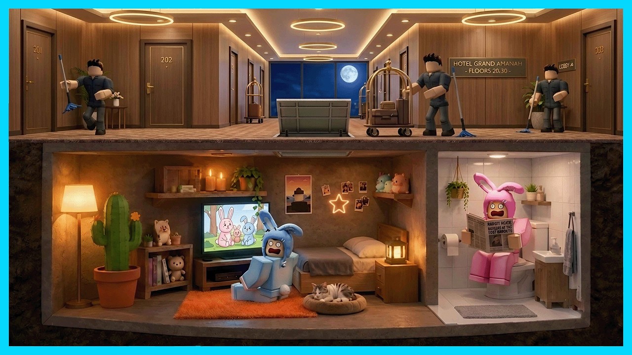 MIPAN & ZUZUZU Bangun Hotel Paling Aman Untuk Bertahan Dari Penjaga Hotel! ROBLOX