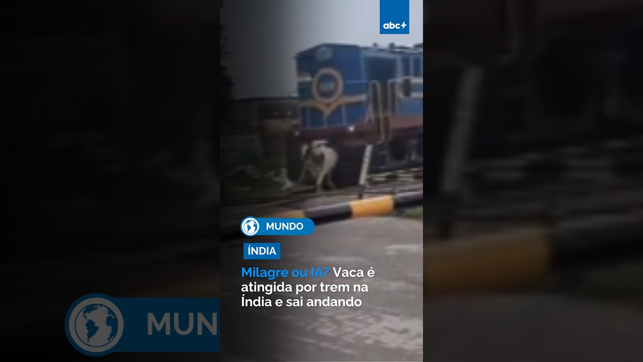 Milagre ou IA? Vaca é atingida por trem na Índia e sai andando