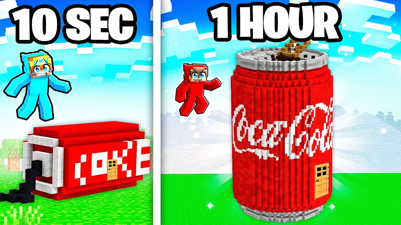 10 Seconds vs 1 Hour COCA COLA House Challenge!