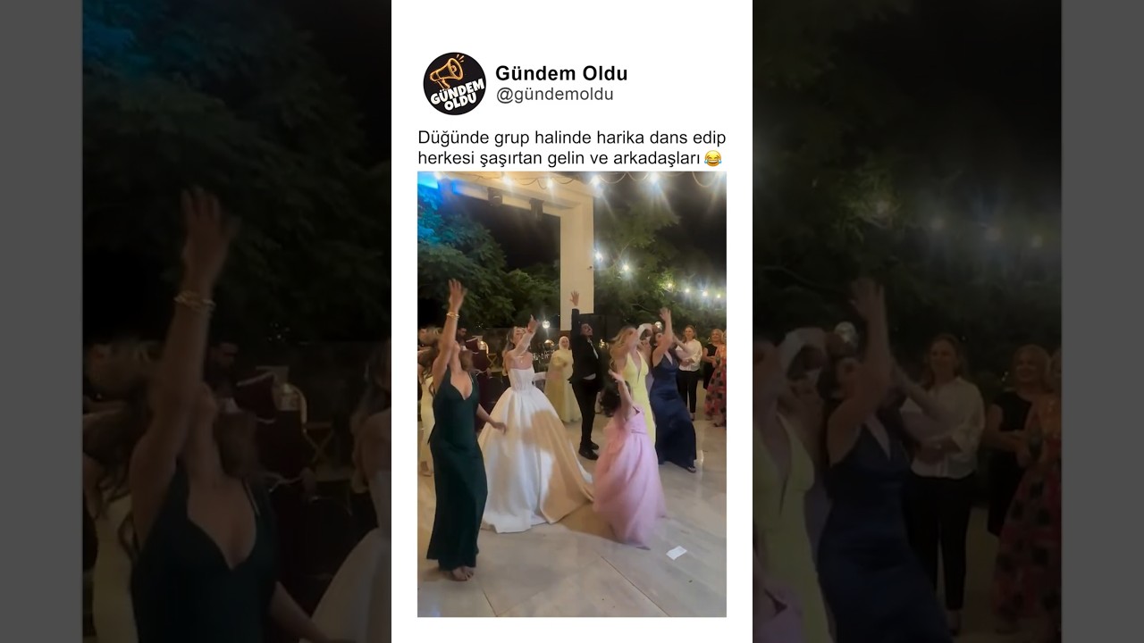 Düğünde grup halinde harika dans edip herkesi şaşırtan gelin ve arkadaşları 😂