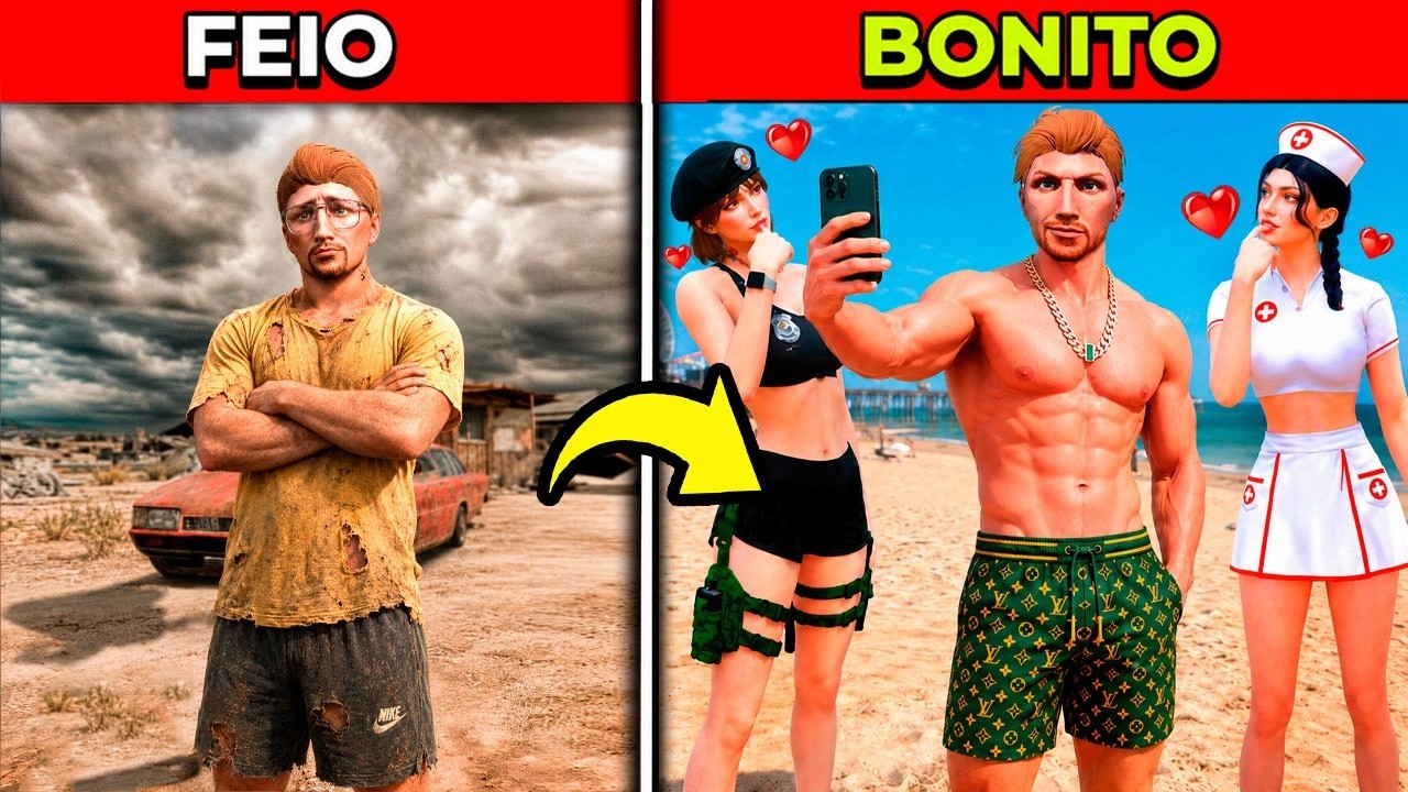 Jogando Como FEIO VS BONITO no GTA 5 RP!!