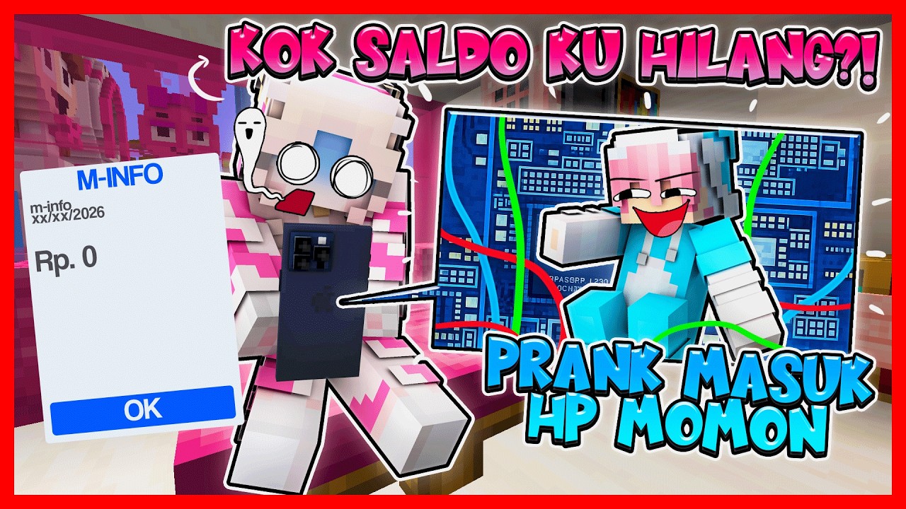 ATUN PRANK MASUK KEDALAM HP MOMON & MENEMUKAN RAHASIA !! Feat @sapipurba Minecraft