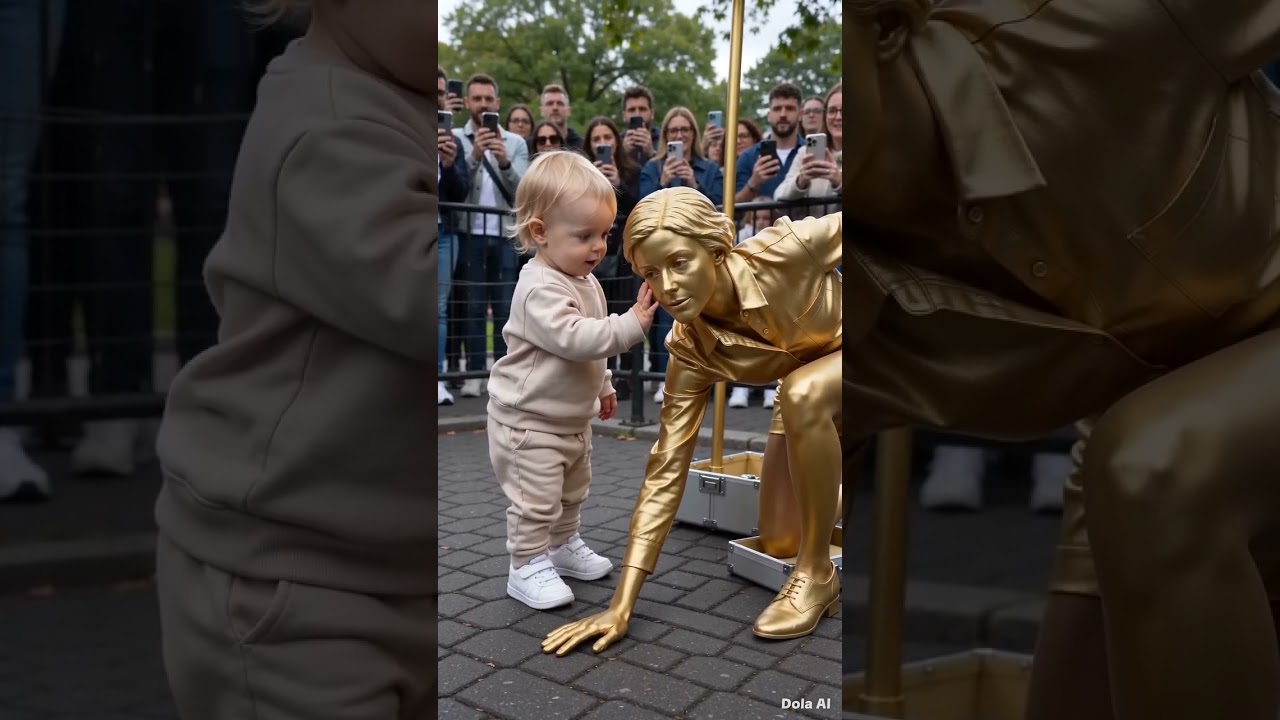 The Most Wholesome Moment Youll See Today Golden Statue vs Toddler#CuteBaby#BabyLife#ToddlerLife