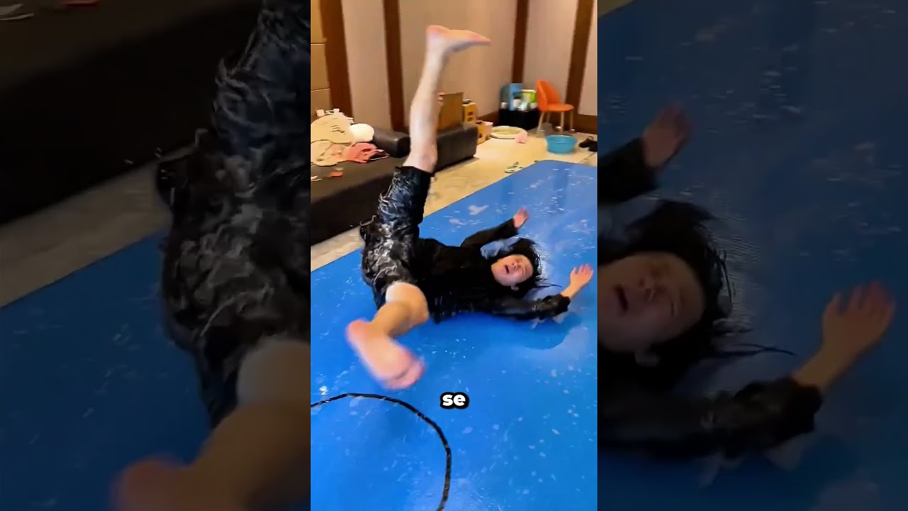 Curling humano sobre um tapete molhado: quem consegue fazer isso?