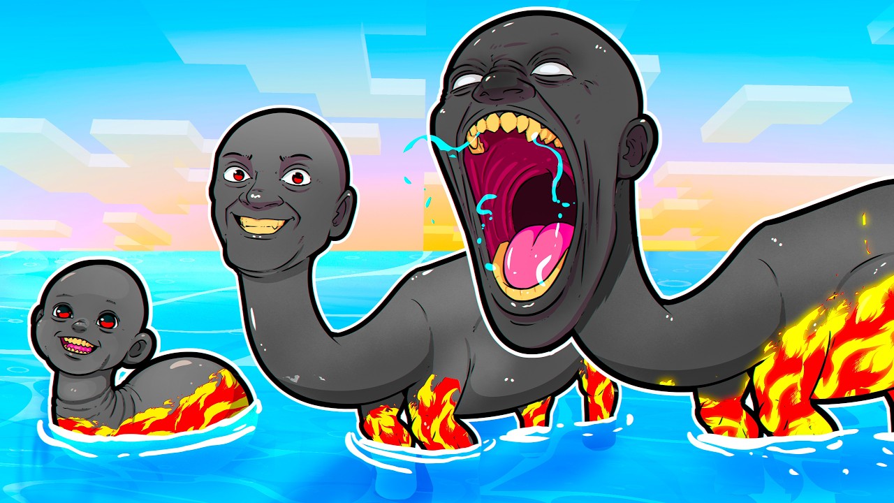 Sobrevivi 100 DIAS como HUMAN HEAD SEA MONSTER no Minecraft