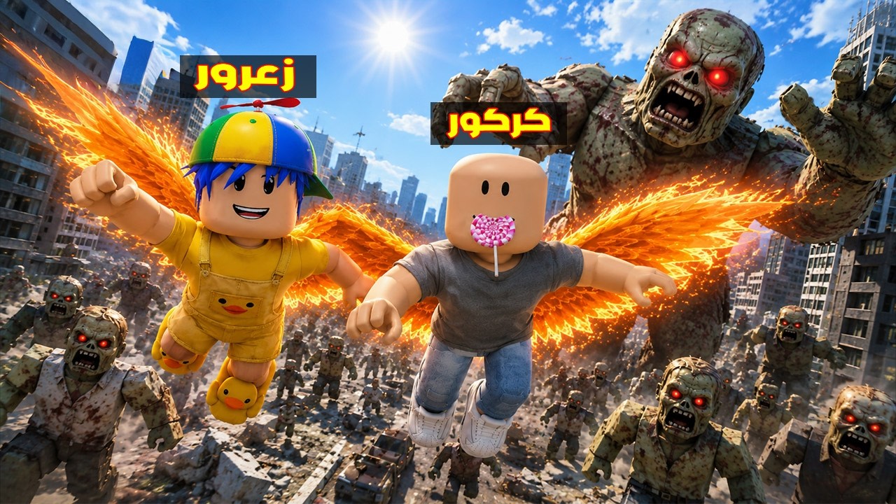 فلم روبلوكس : زعرور يطير ويهرب من جيش الزومبي العملاق و يدمر المدينة ( كركور سعيد ) 😱🔥