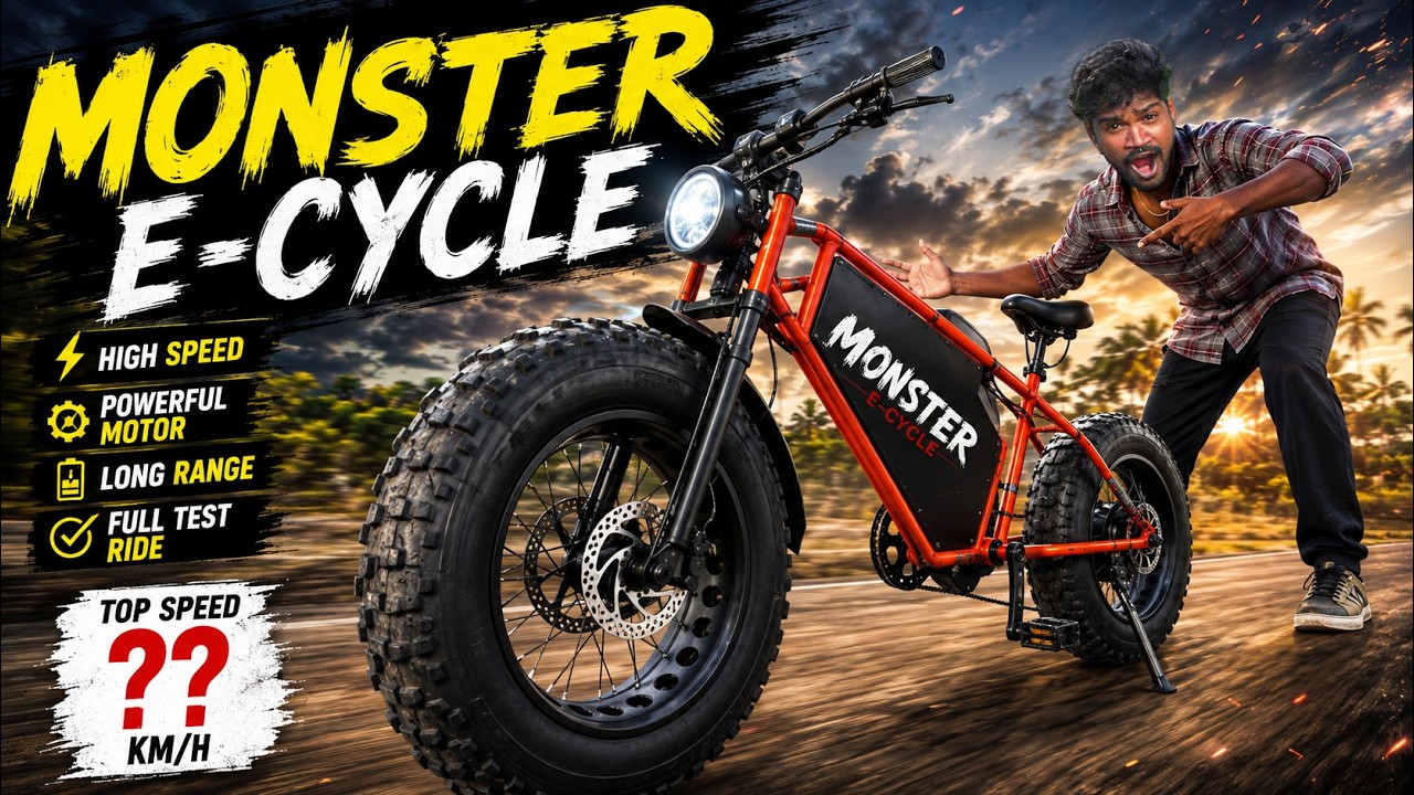 DIY 75 km/h Electric Bike Build-Using 750w Motor தெறிக்க விடலாமா..! Mr.village vaathi