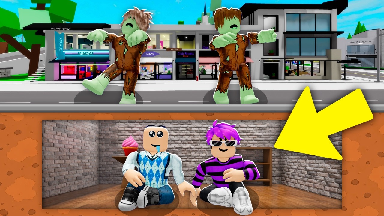 NÓS CONSTRUIMOS UM BUNKER para ESCAPAR DOS MONSTROS.. (Brookhaven)