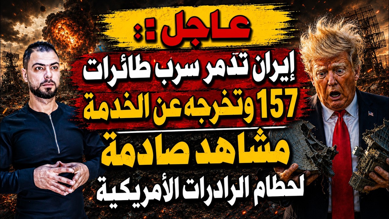 عاجل: إيران تدمر "سرب طائرات 157" وتخرجه عن الخدمة | مشاهد صادمة لحطام الرادارات الأمريكية