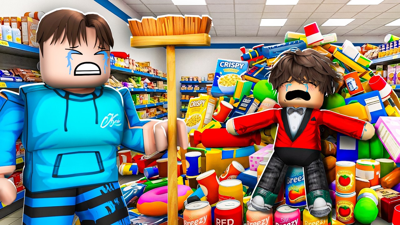 روبلوكس نظفنا الفوضى بالسوبر ماركت ! clean the supermarket