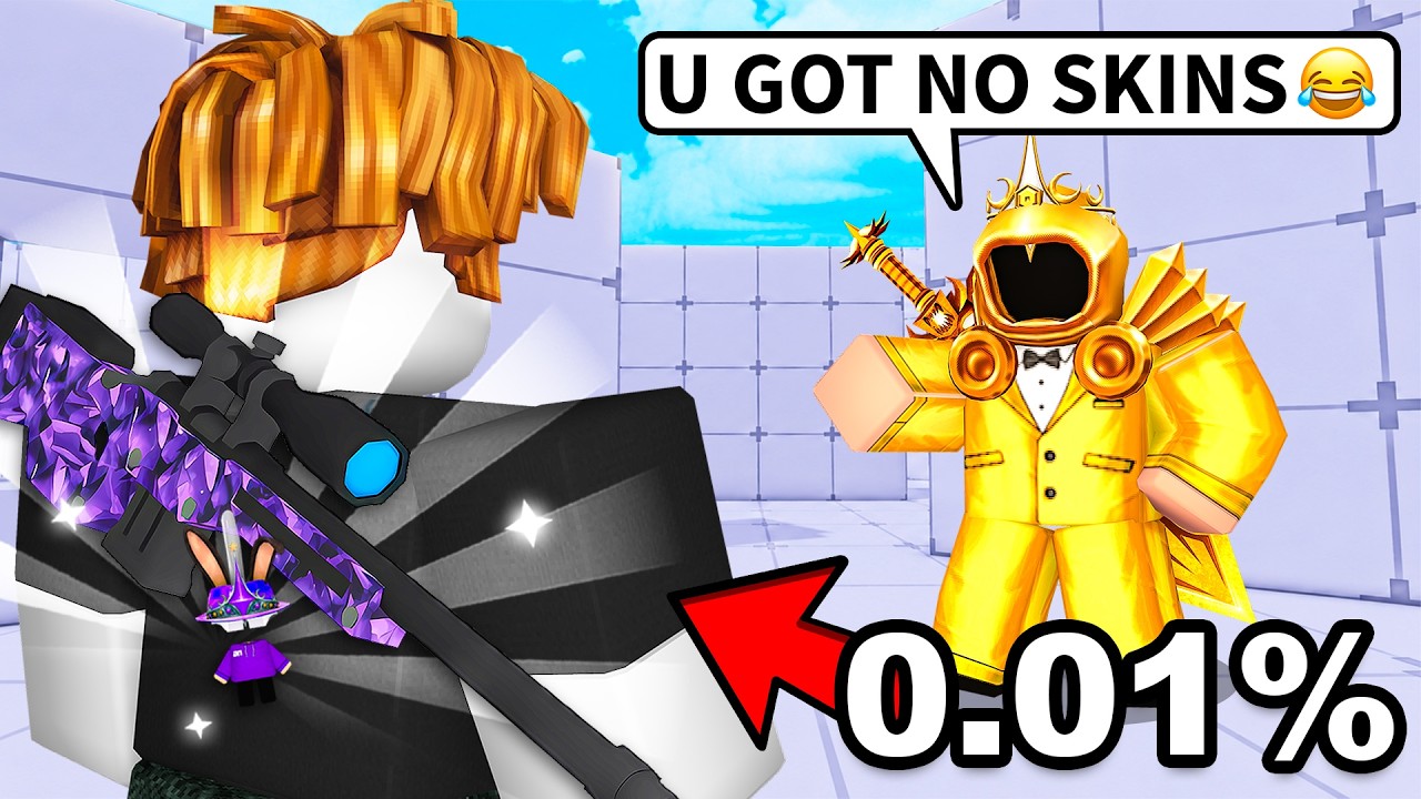 i pretended to be a NOOB, then showed MY 0.01% SKINS..(Roblox Rivals)