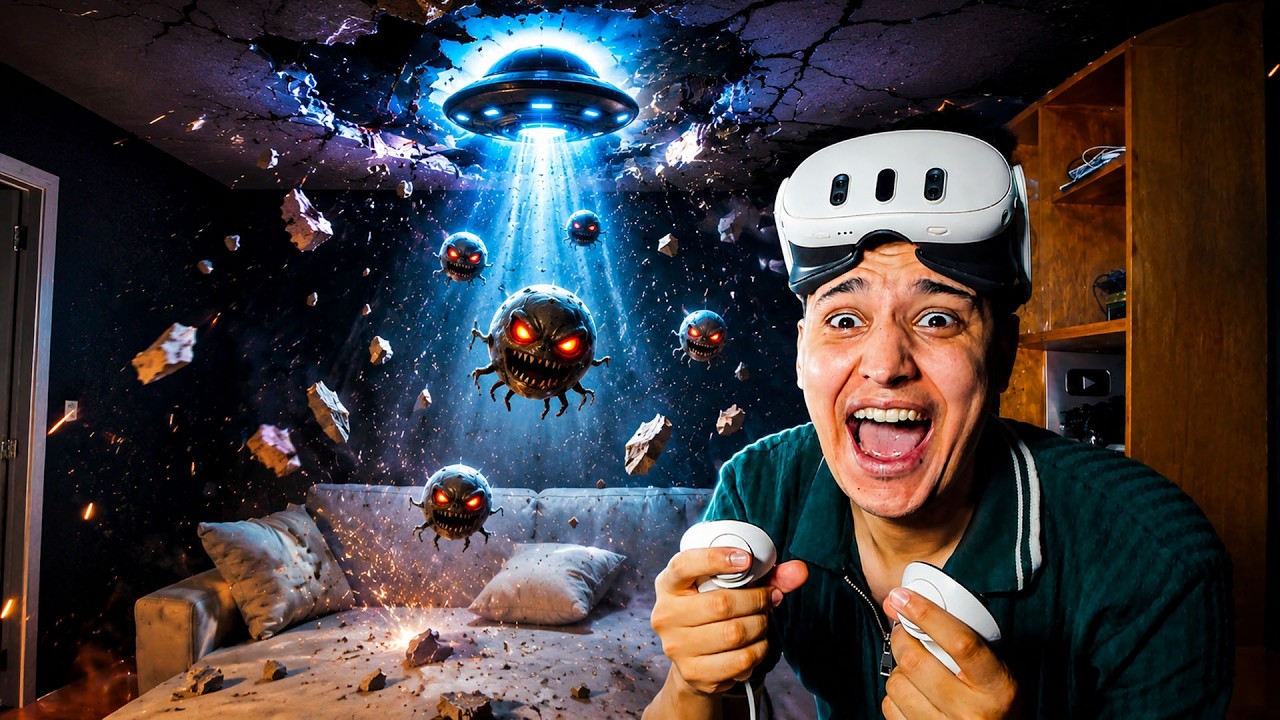 مركبة فضائية نزلت من سقف الغرفة بتاعتى وانا لابس نظارة VR 😱 يوم كامل داخل الواقع الافتراضى
