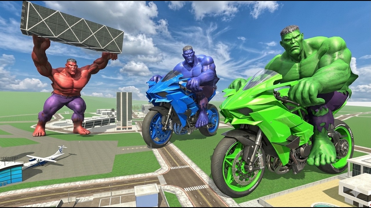 Franklin Found Gaint Green Hulk & Blue Hulk Bike - INDIAN BIKES DRIVING 3D