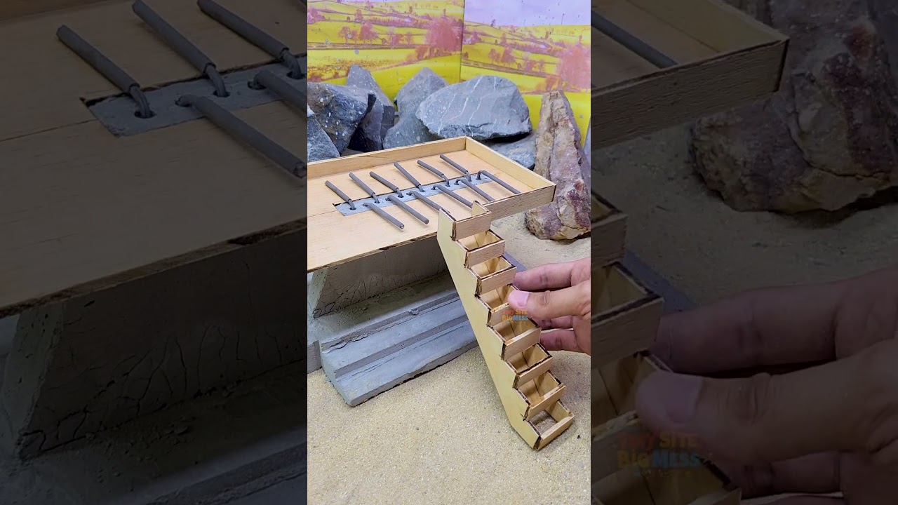 Only One Tilted Rectangle Column Supports This House 😳🏠 Part 2 #satisfying #miniature #diy