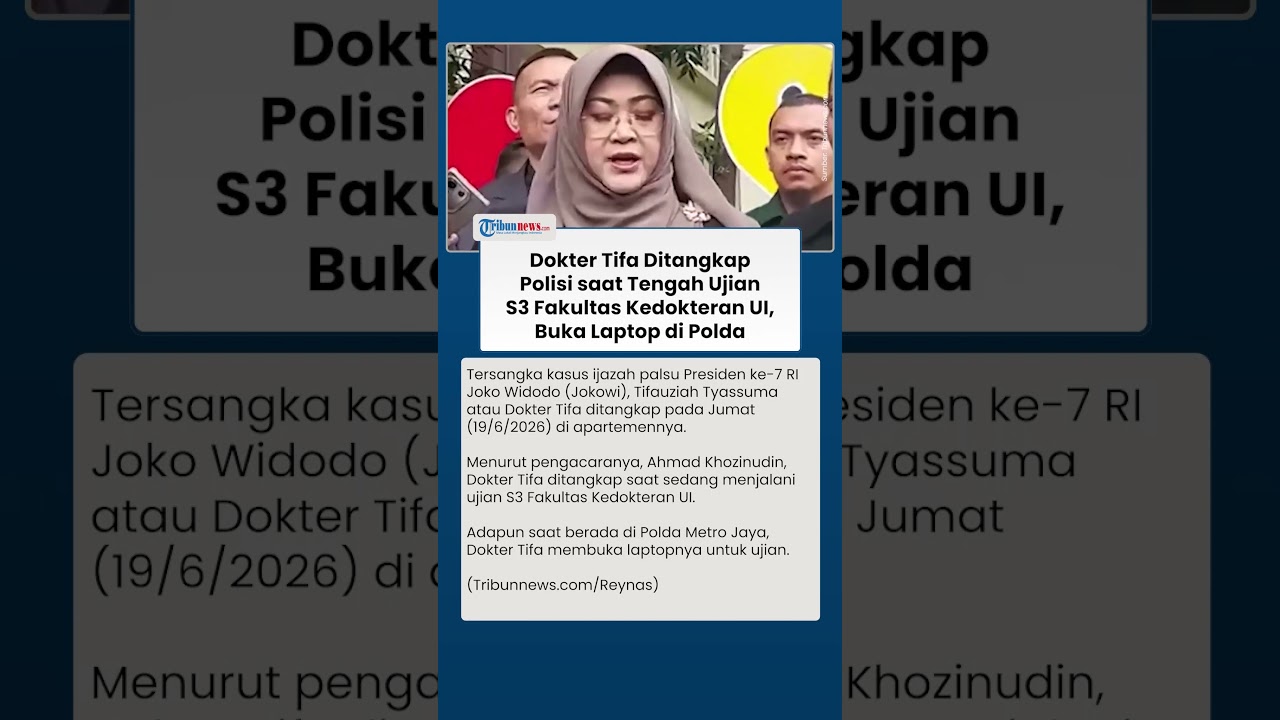 Dokter Tifa Ditangkap saat Ujian S3 Fakultas Kedokteran UI, Kini Dibawa ke Polda Metro Jaya