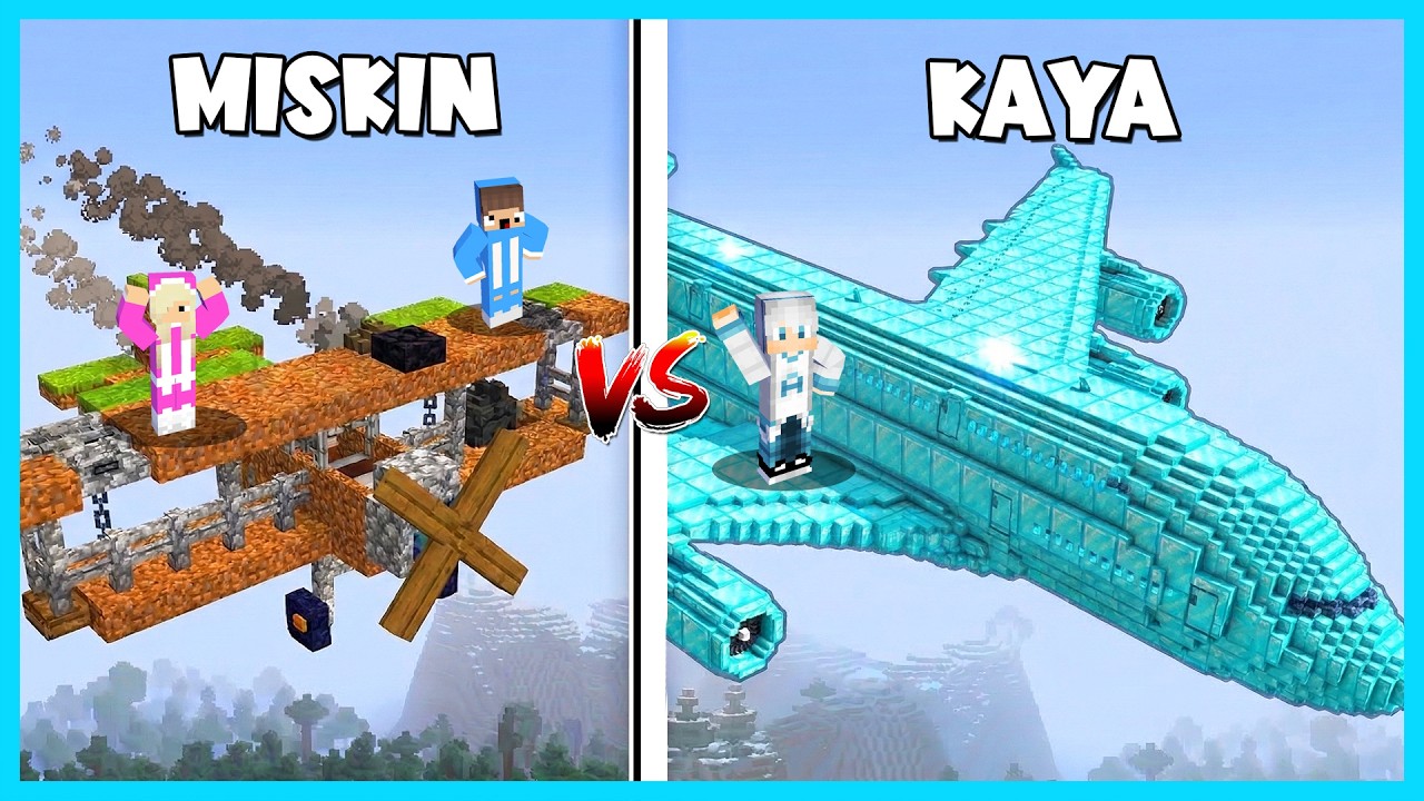 MIPAN & ZUZUZU BATTLE PESAWAT MISKIN VS PESAWAT KAYA RAYA DI MINECRAFT!