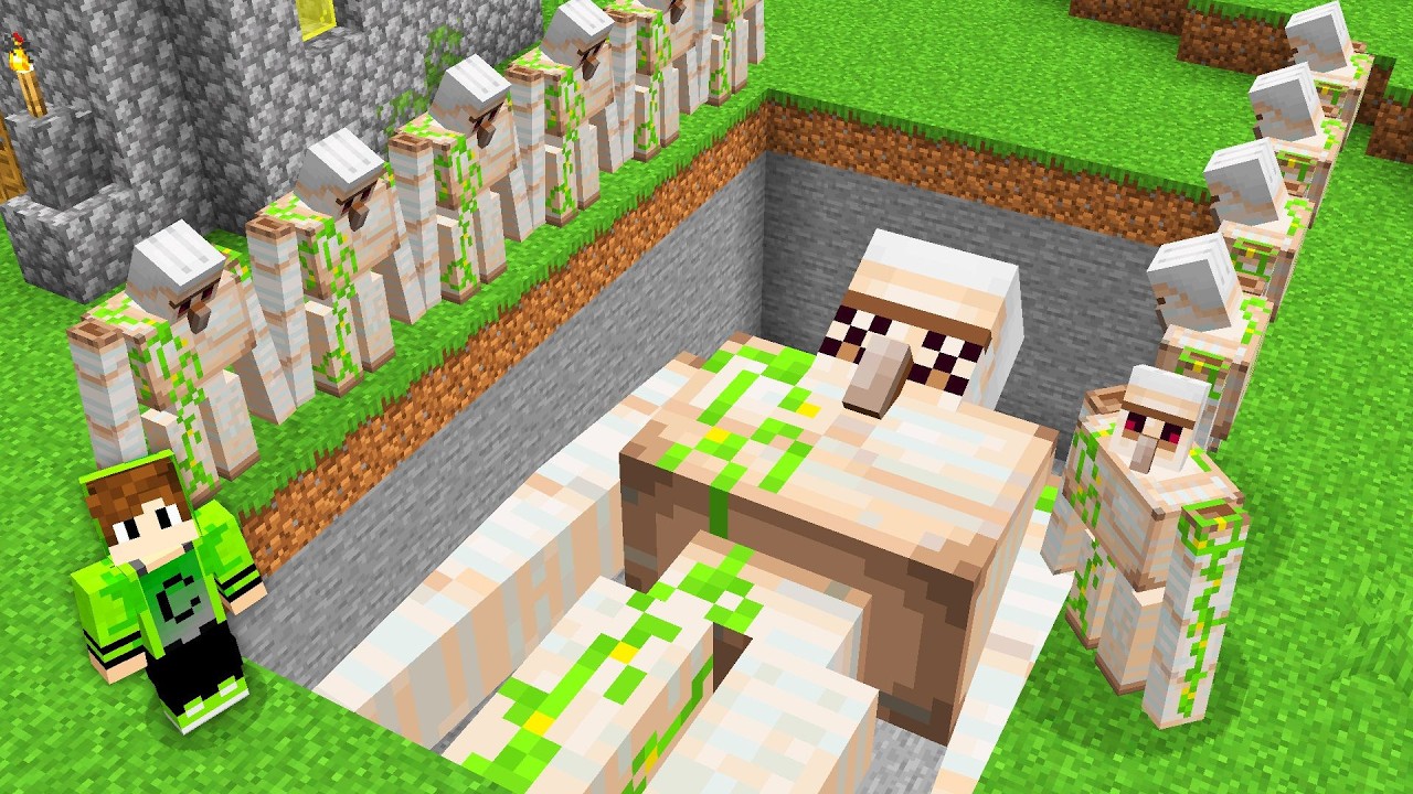 ENCONTREI um IRON GOLEM ENTERRADO no Minecraft!