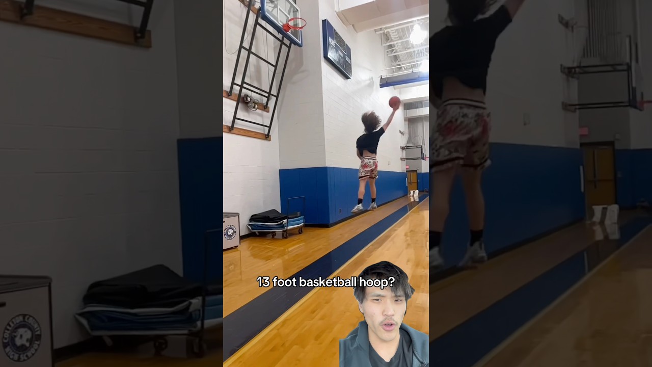 Can anyone dunk on a 13 foot basketball hoop?