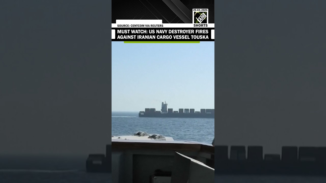 US military video shows Navy destroyer firing against Iranian-flagged cargo vessel TOUSKA