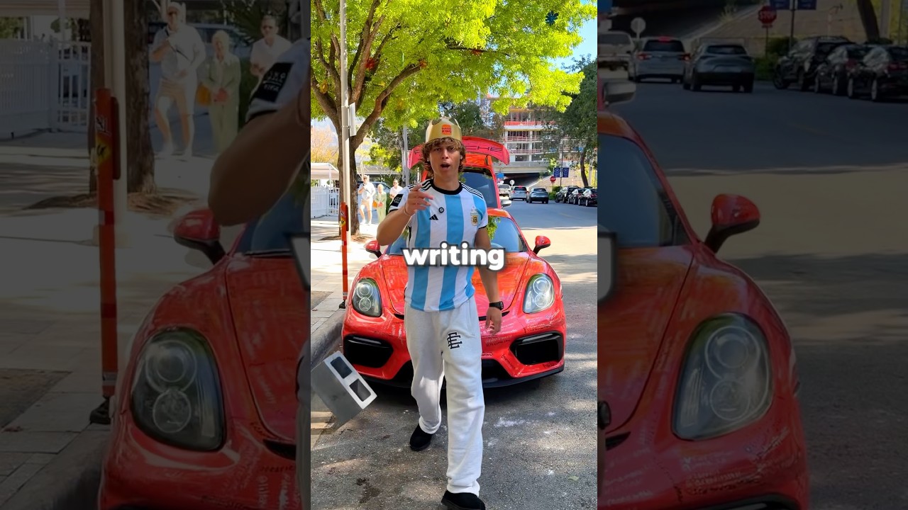 Writing my Subscribers on my Porsche!