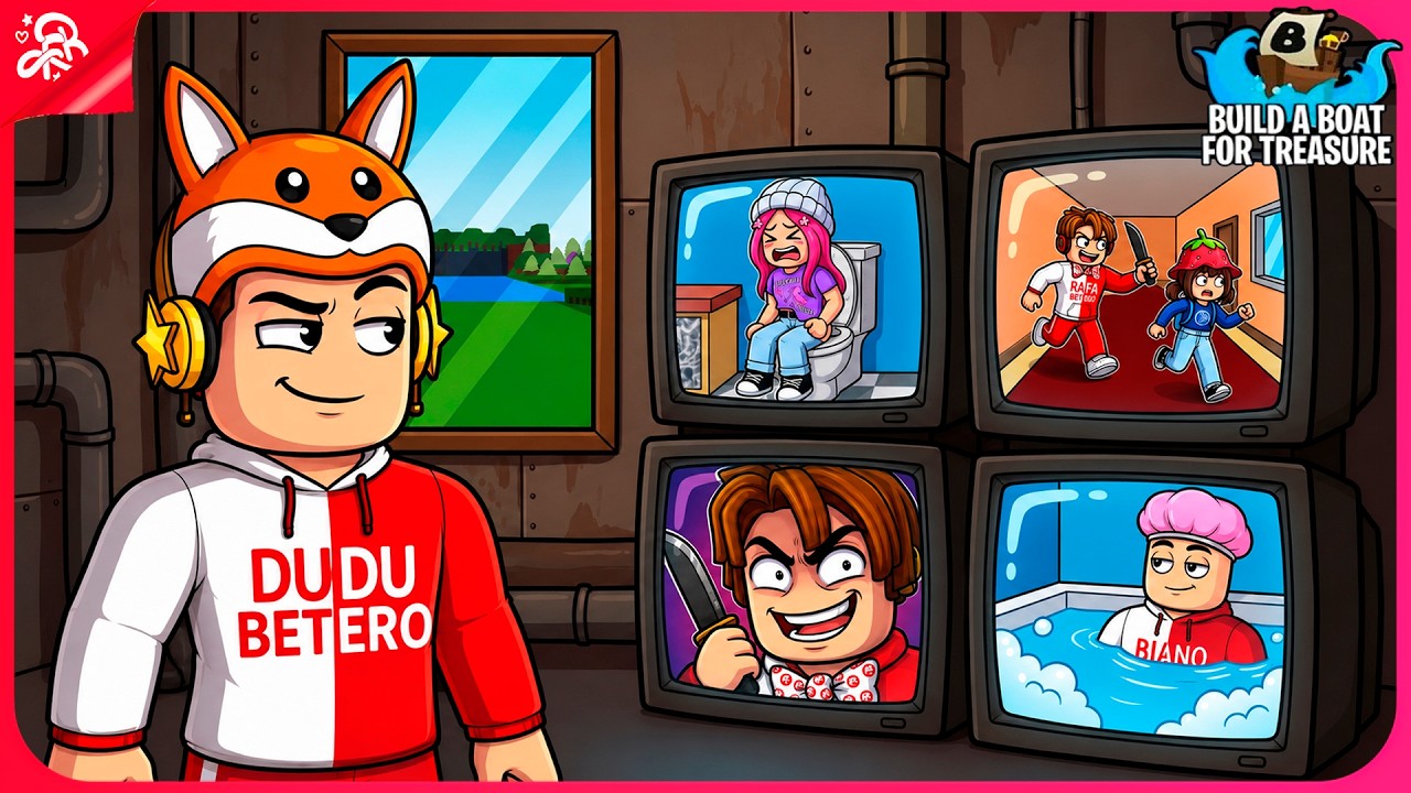 TROLLO COM BASE SECRETA NO MEU MURDER DO BUILD A BOAT ROBLOX *espionei meus amigos