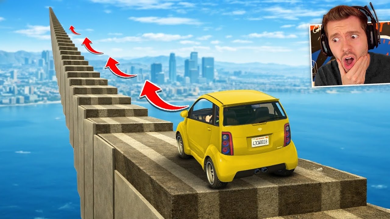 GTA V Online: CORRIDA na maior ESCADARIA DO JOGO! CAOS TOTAL