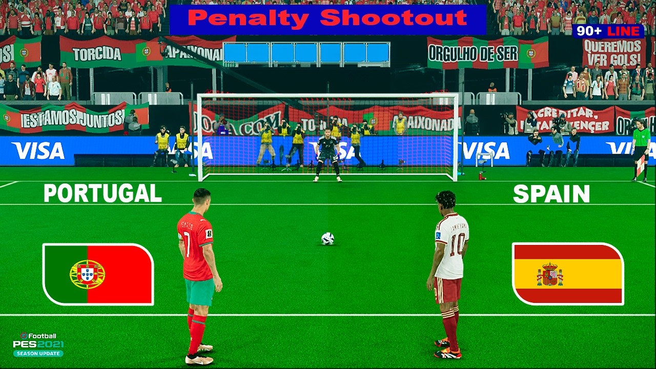 PORTUGAL vs SPAIN  |  PENALTY SHOOTOUT | Full Match All Goals | Simulation PES 21