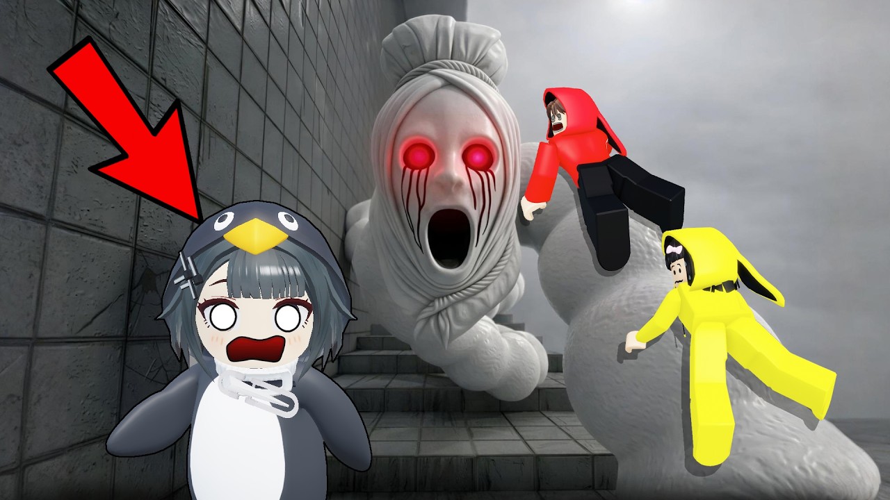 Yuta, Mio Dan Baby Celine Gugugaga Pinguin Dikejar Pocong Di Menara Tertinggi || ROBLOX