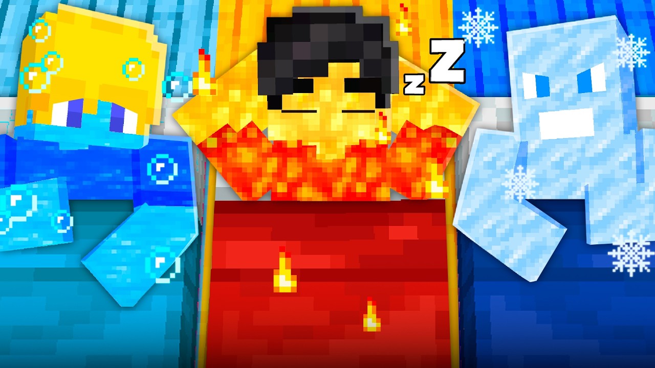 SOBREVIVEMOS como ÁGUA LAVA E GELO no minecraft