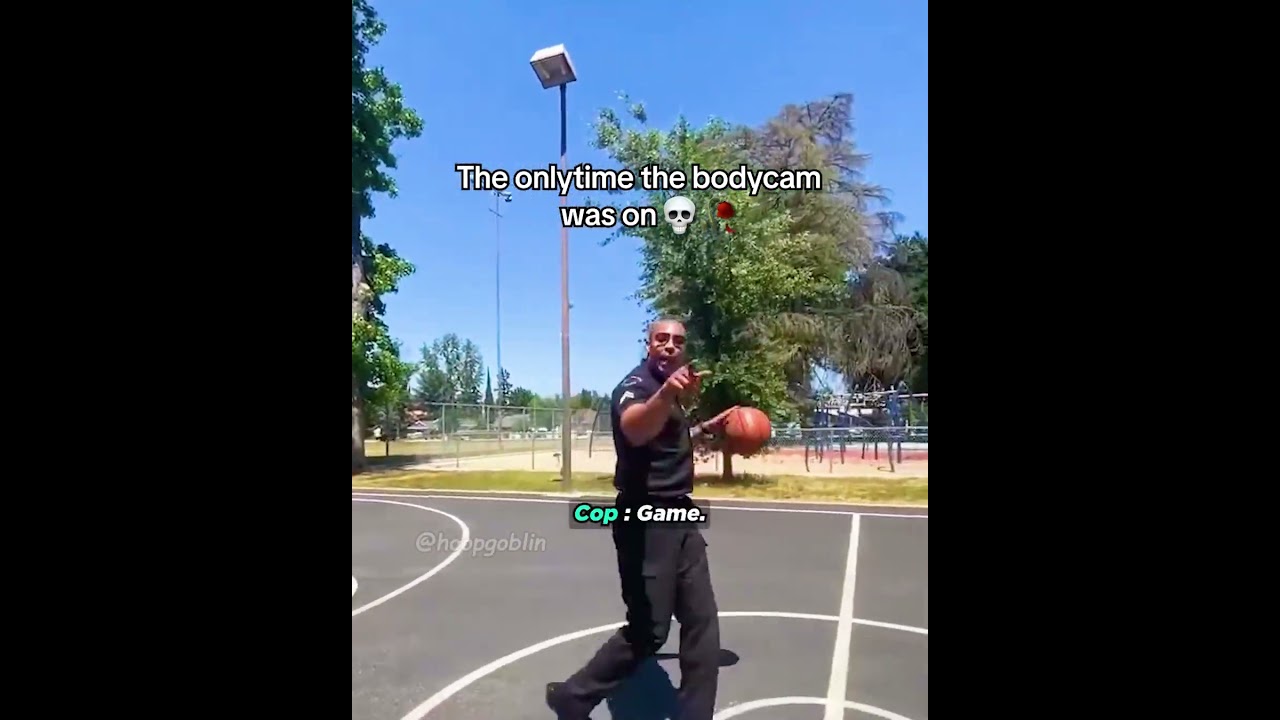 Cop choose the wrong career 😭 #basketball #basketballmemes
