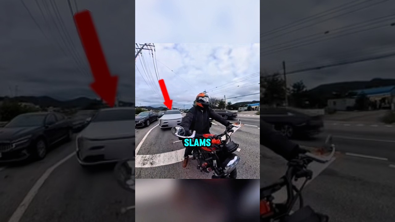 Biker Down And Driver Gone😱Credit @checkybike