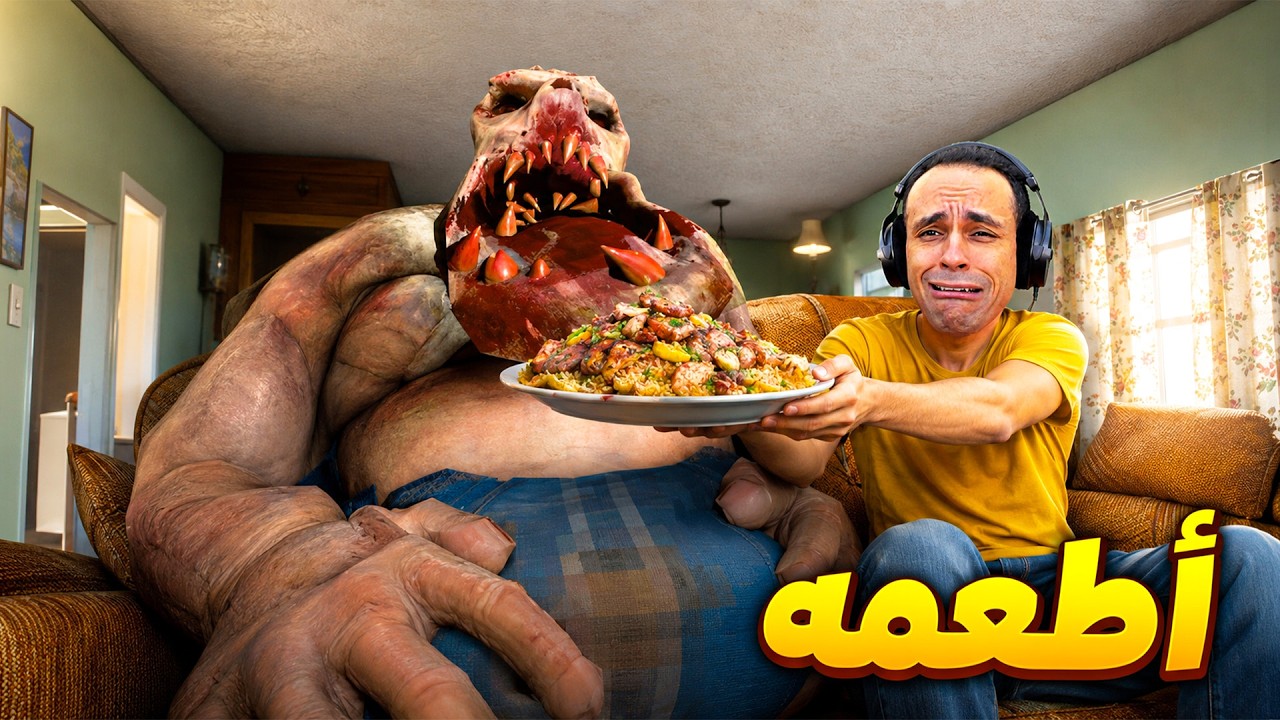 قضيت يوم كامل فى بيت الوحش ولازم يأكل او ياكلني | FEED IT !! 😭😱