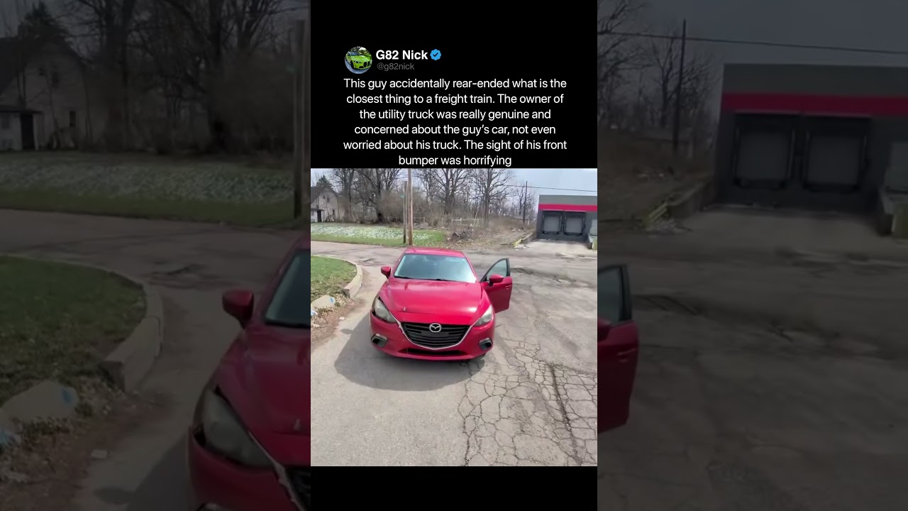 This guy accidentally rear-ended what is the closest thing to a freight train. The owner of the