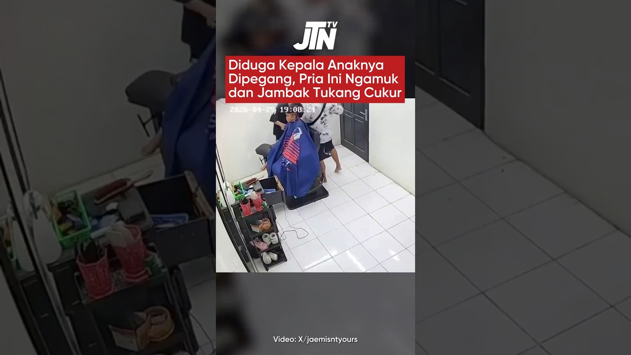 Diduga Kepala Anaknya Dipegang, Pria Ini Ngamuk dan Jambak Tukang Cukur