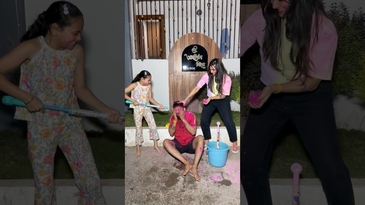 मम्मी लायी होली के रंग और पिचकारी🔫🫟#children #childhood #holi #youtubeshorts #shorts @kajalsoni