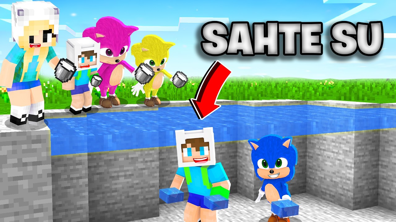 ENES VE BEBEK SONİC AİLELERİ TROLLEMEK İÇİN SAHTE SU KULLANDI 😱 Minecraft