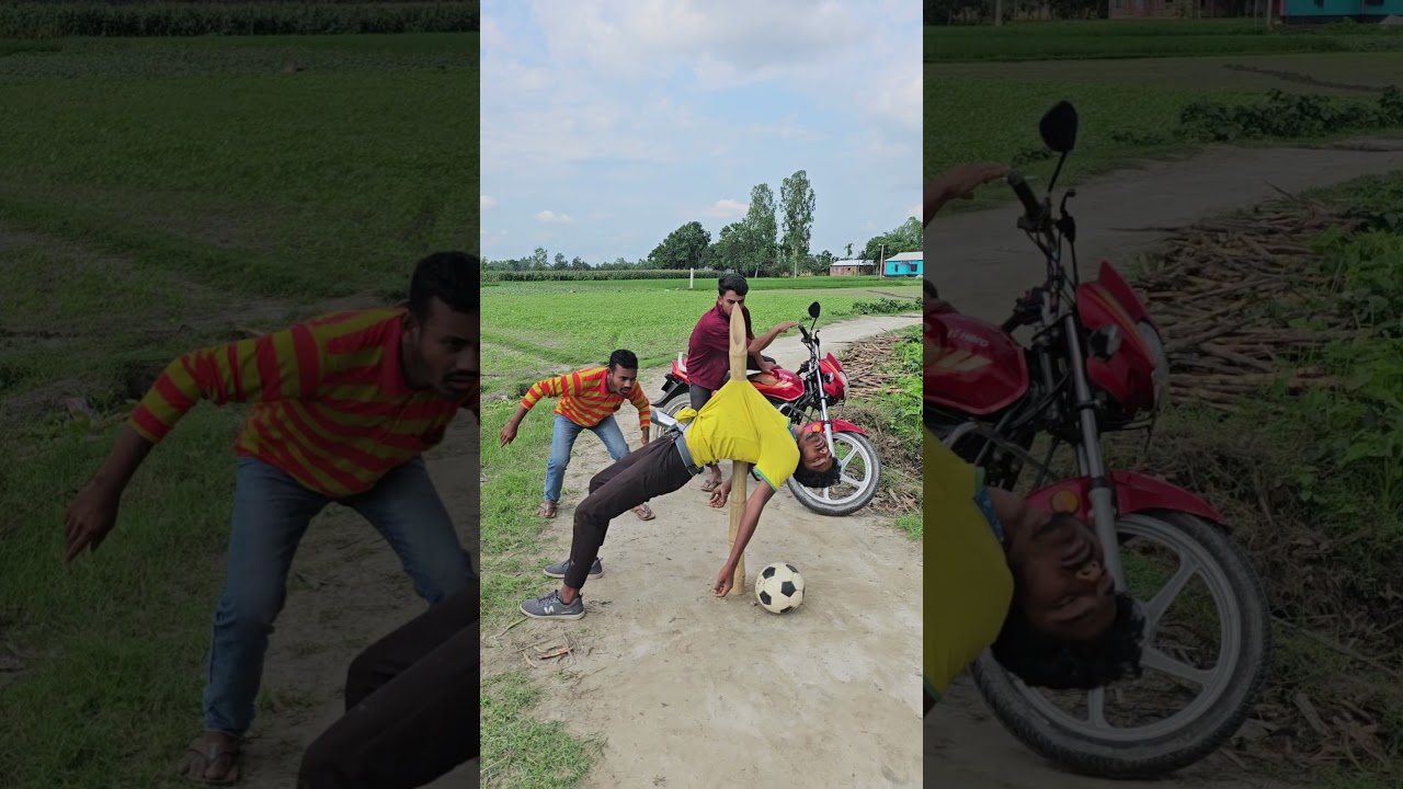 He parked his motorcycle on the village road.59#automobile #motorcycle