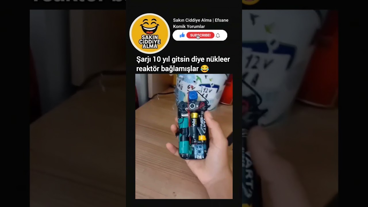 Şarjı 10 yıl gitsin diye nükleer reaktör bağlamışlar 😂 #sakinciddiyealma #mizah