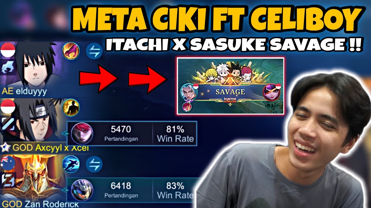 Reaksi Celiboy Main Bareng Meta Ciki !! Celiboy Savage Combo Sasuke x Itachi !! 