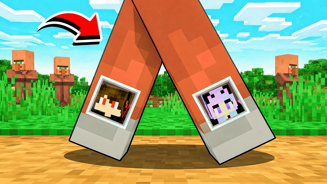 We Built a SECRET BASE Inside a VILLAGER'S LEGS!