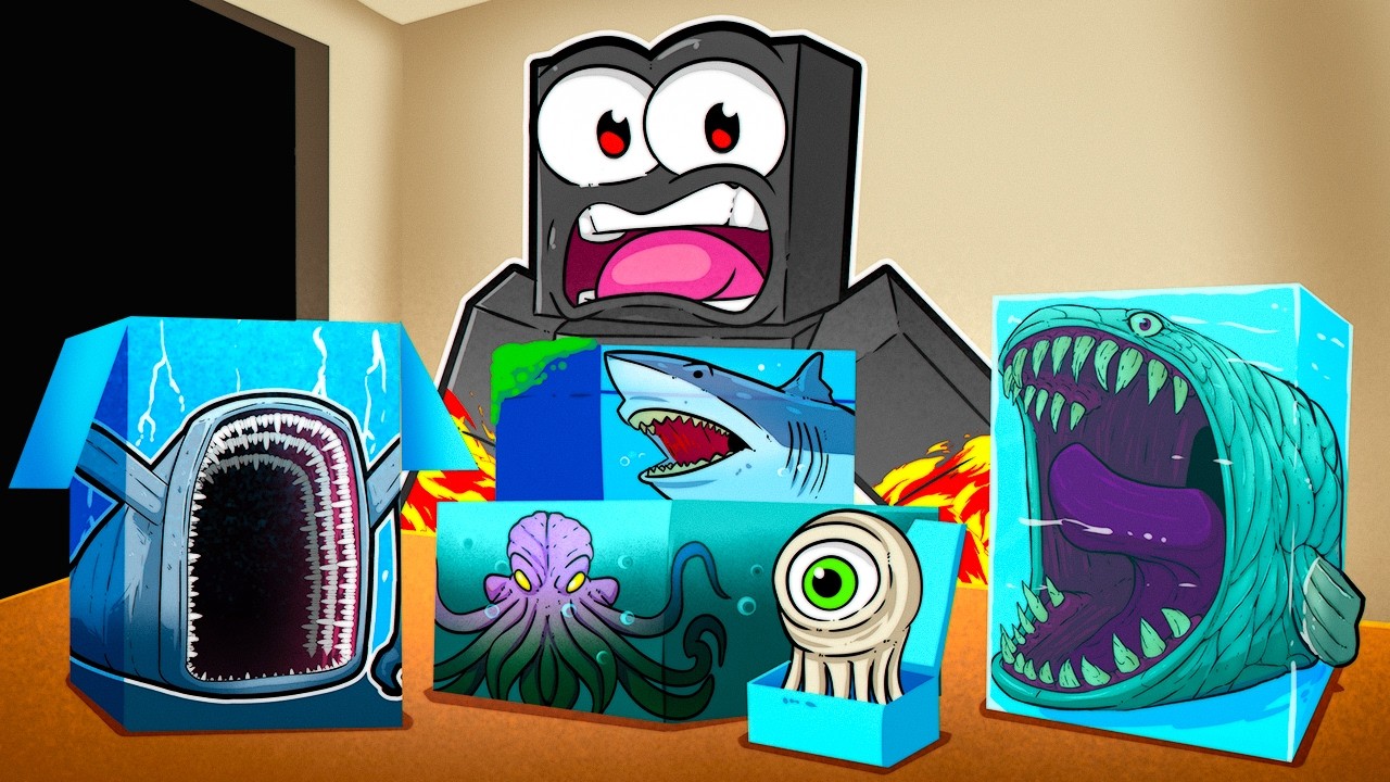 NUNCA ABRA AS CAIXAS DOS MONSTROS FAMOSOS NO MINECRAFT