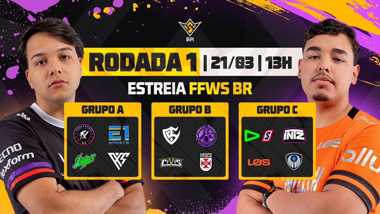 🚨FFWS BR 🏆 RODADA 1 - GRUPOS A, B e C | FREE FIRE AO VIVO🚨 #freefire