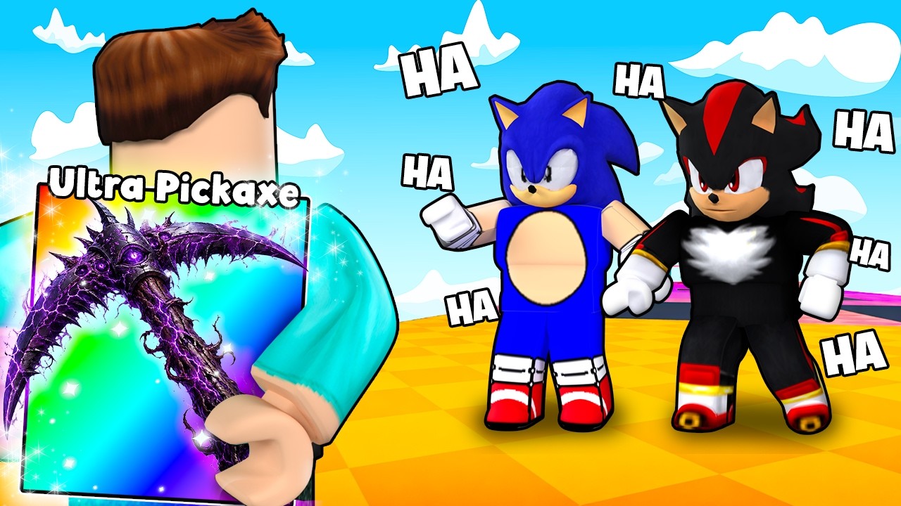 I PRETENDED TO BE A NOOB THEN USED OP PICKAXE IN ROBLOX !!