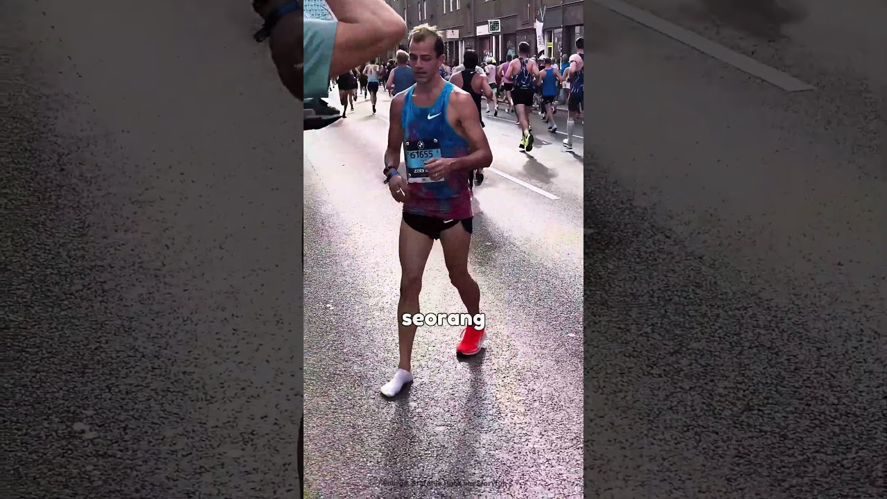 Sol sepatu rusak saat sedang lari marathon di berlin!! #informatif #faktaunik