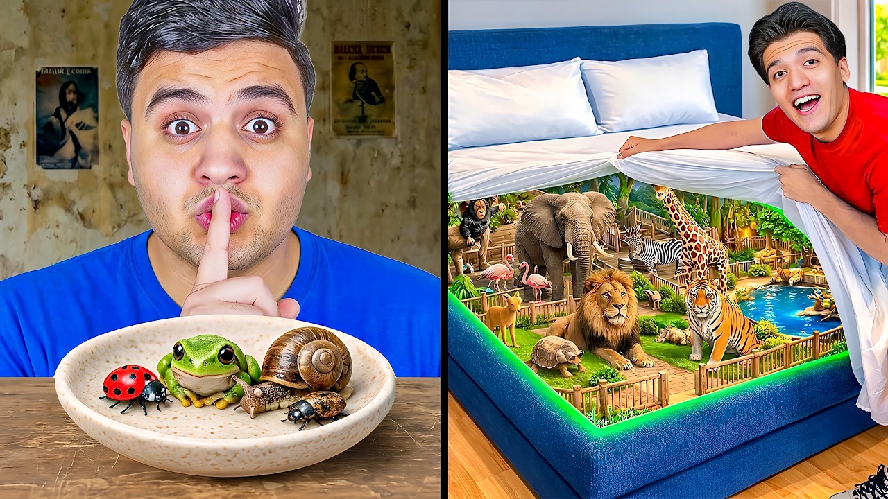 تحدي صنع اصغر حديقة حيوانات سرية 🐒 ضد اكبر حديقة حيوانات سرية 😱 في منزلنا 🤯 !