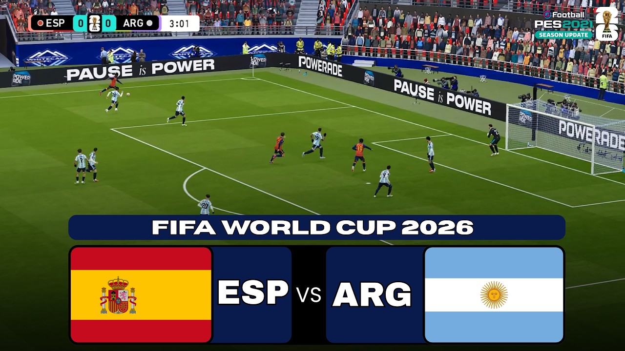 July 19, 2026 | SPAIN vs ARGENTINA | FINAL FIFA World Cup 2026 Football Match | PES21 Gameplay